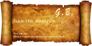 Gyurits Beatrix névjegykártya