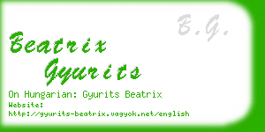 beatrix gyurits business card